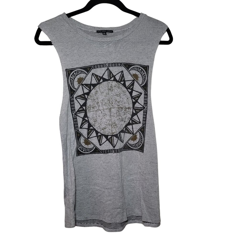 Celestial Astrology Theme Tank Top, Truly Madly Deeply, Made in USA, Knit Sheer